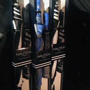 Nautica Golf Umbrella and 2-Person Umbrella Black and White